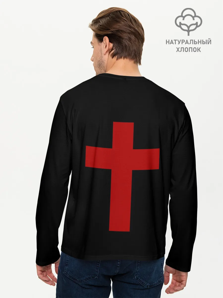 Мужской лонгслив базовый / Красный Крест
