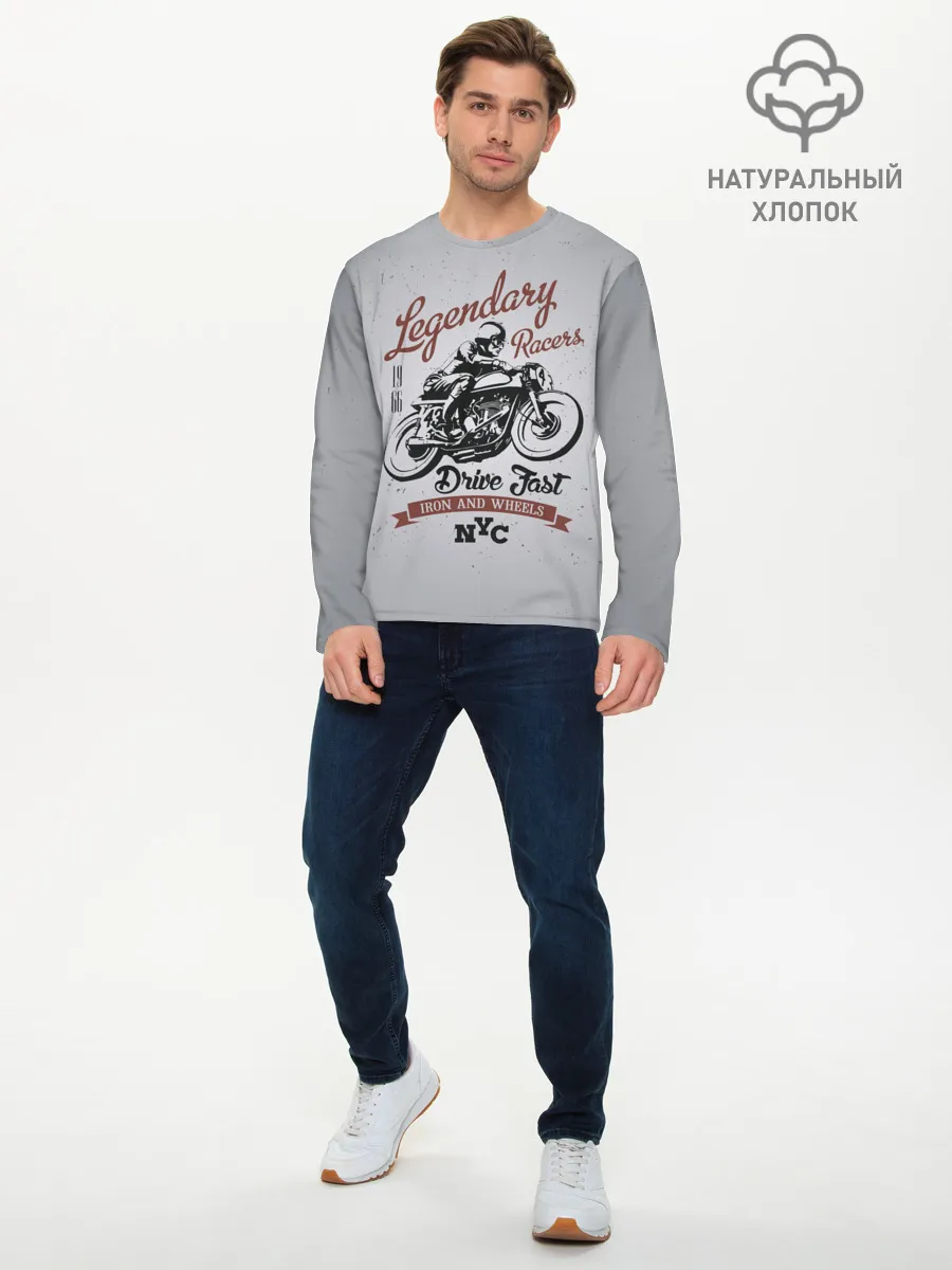 Мужской лонгслив базовый / Легендарный гонщик