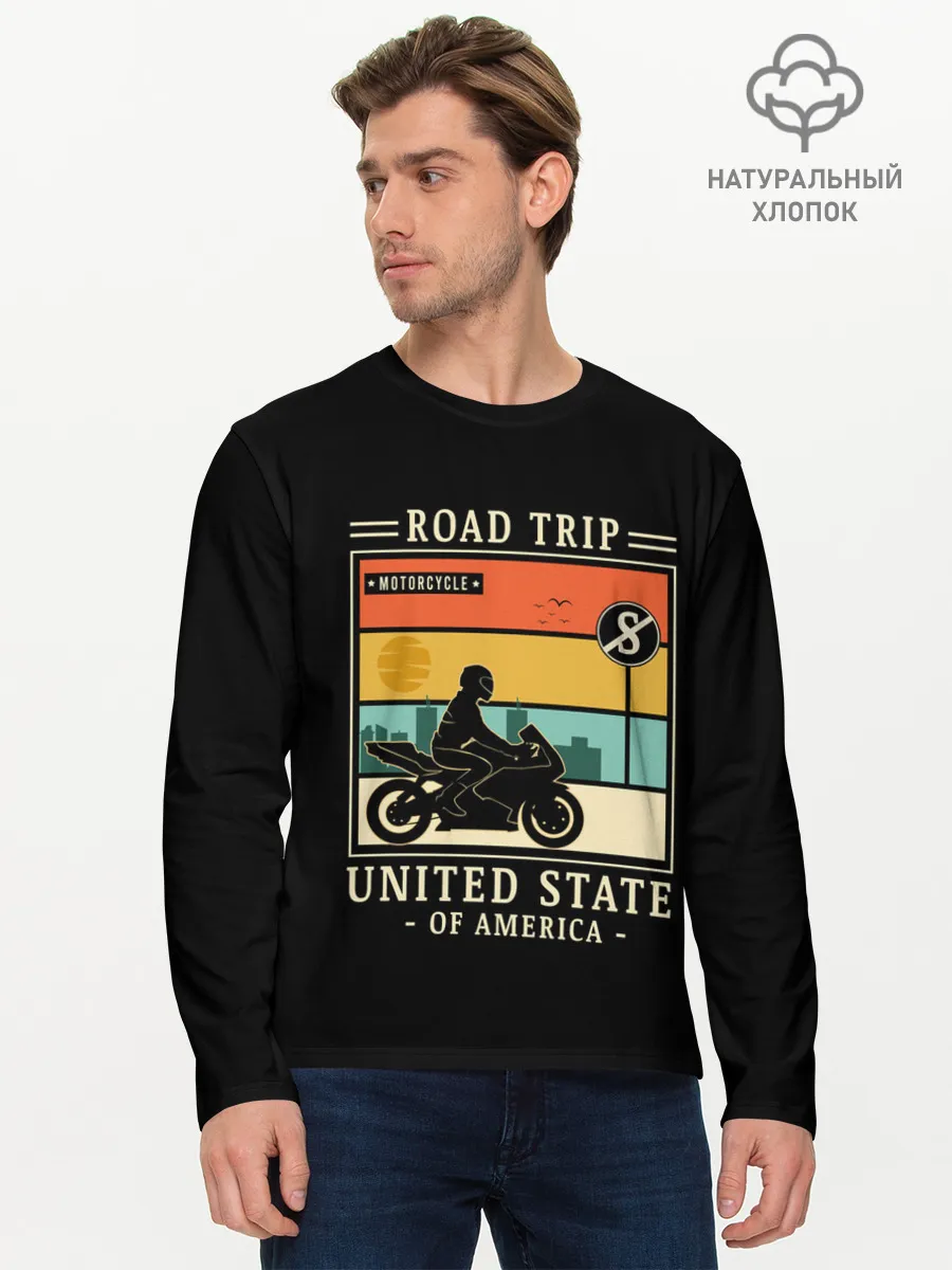 Мужской лонгслив базовый / Дорожное приключение