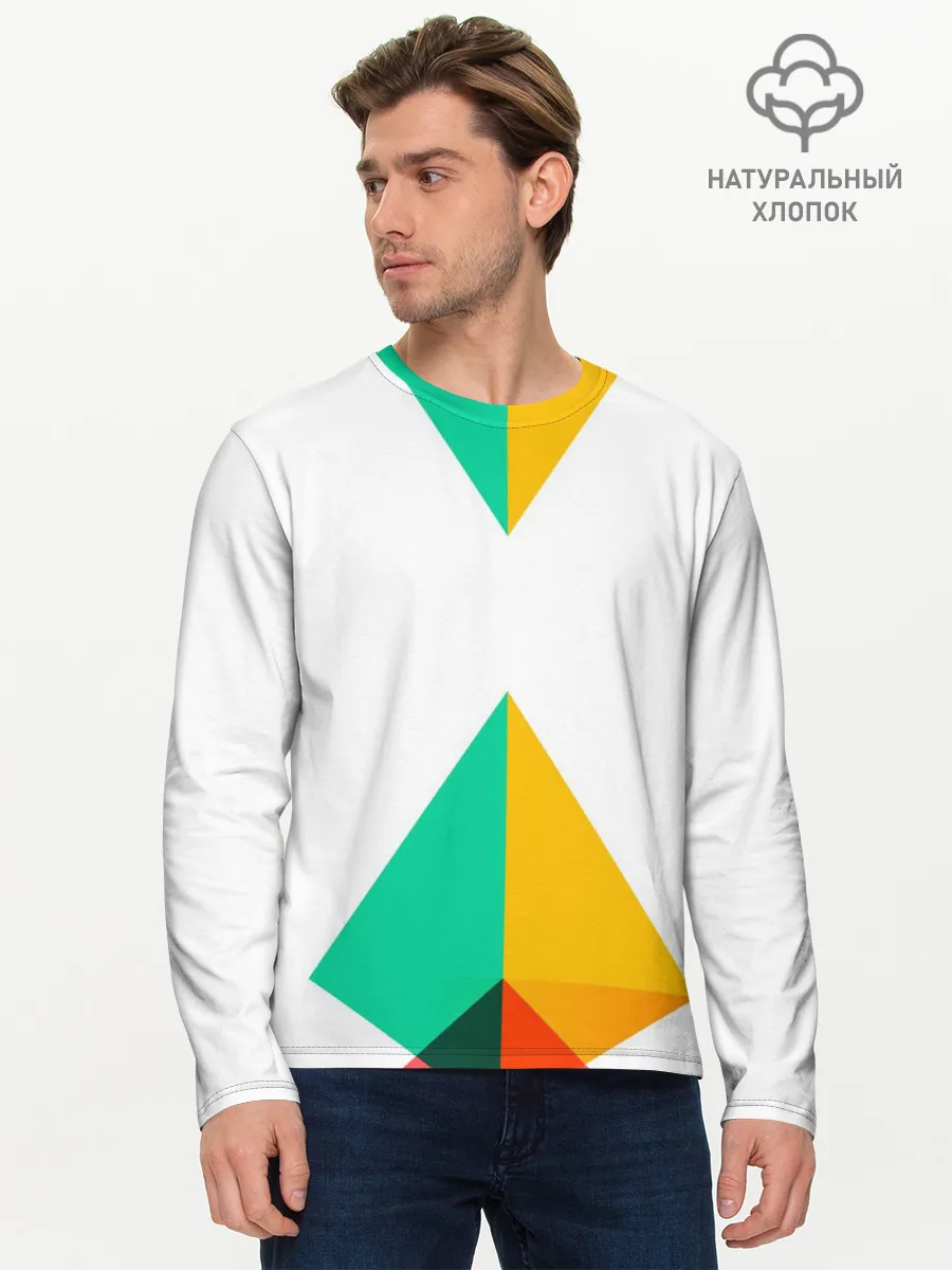 Мужской лонгслив базовый / Треугольники