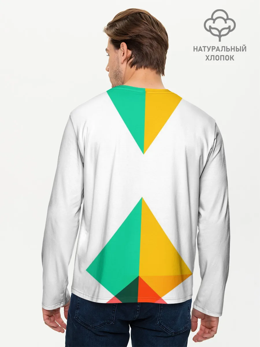 Мужской лонгслив базовый / Треугольники