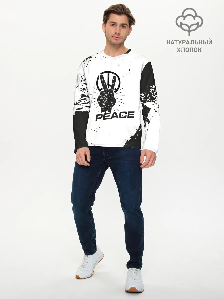 Мужской лонгслив базовый / Peace | Мир