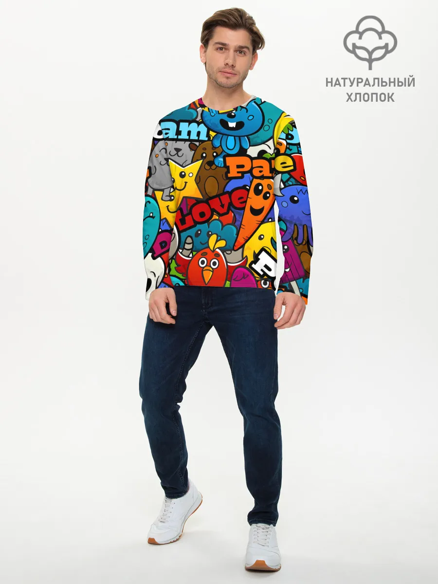 Мужской лонгслив базовый / LOVE | PEACE | PARTY