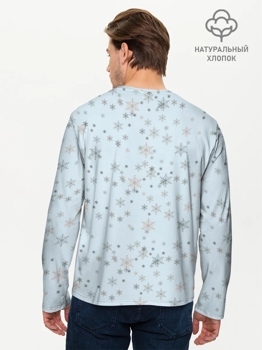 Мужской лонгслив базовый / Рождественская метель