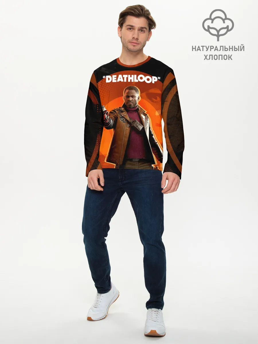 Мужской лонгслив базовый / Кольт на фоне Джулианны