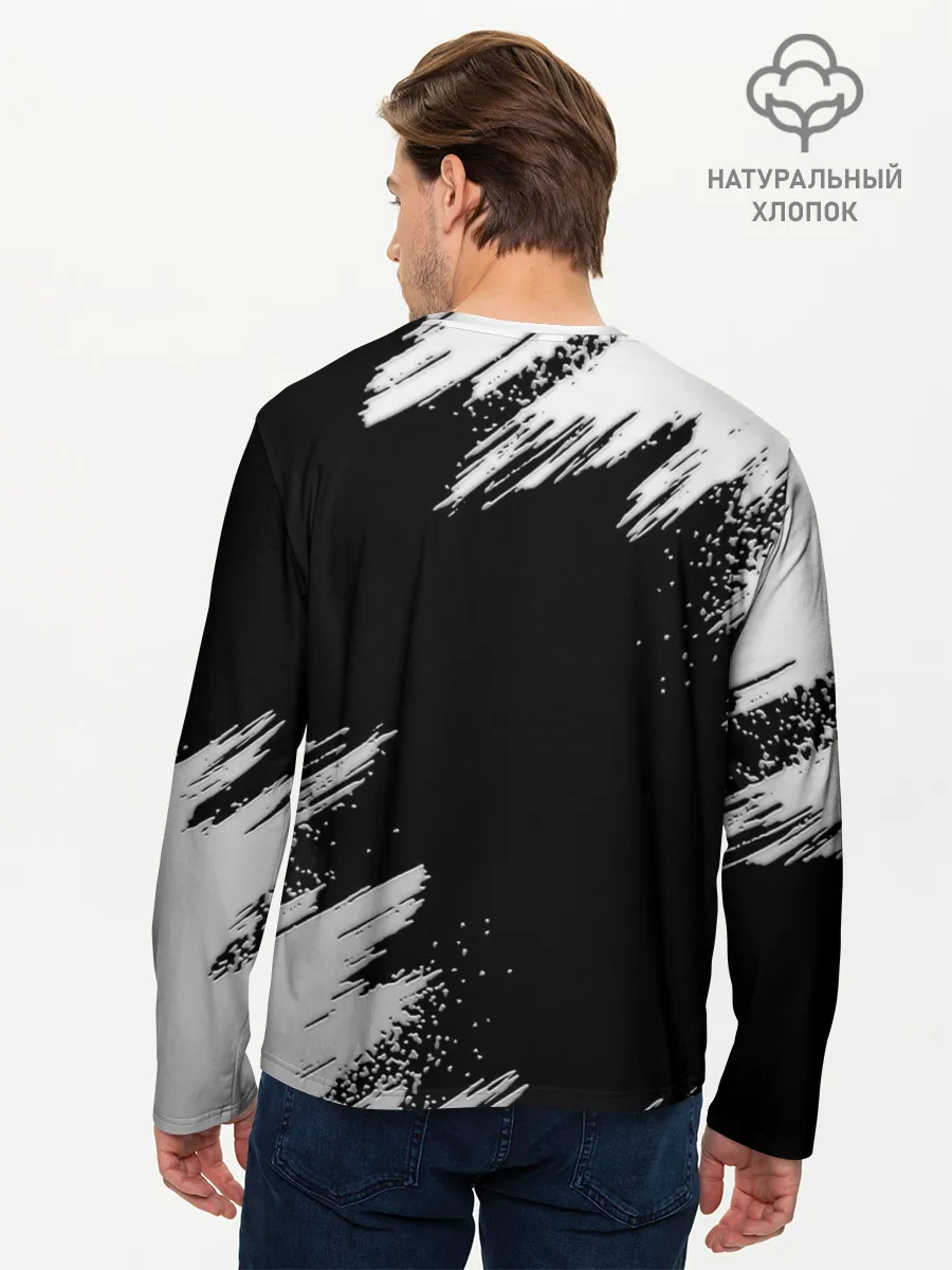 Мужской лонгслив базовый / БМВ РАЗРЕЗАННОЕ ЛОГО