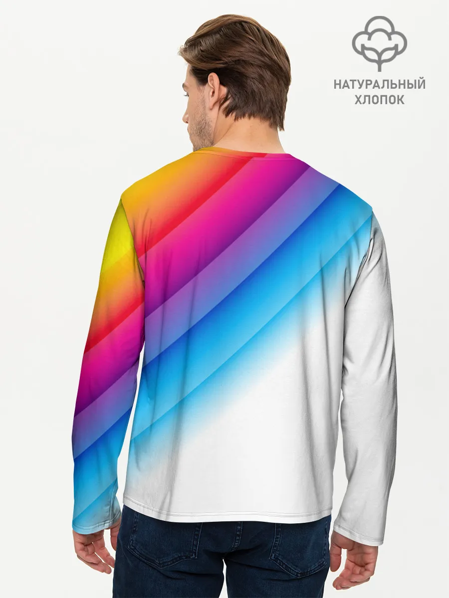 Мужской лонгслив базовый / РАДУЖНЫЕ ПОЛОСЫ | RAINBOW