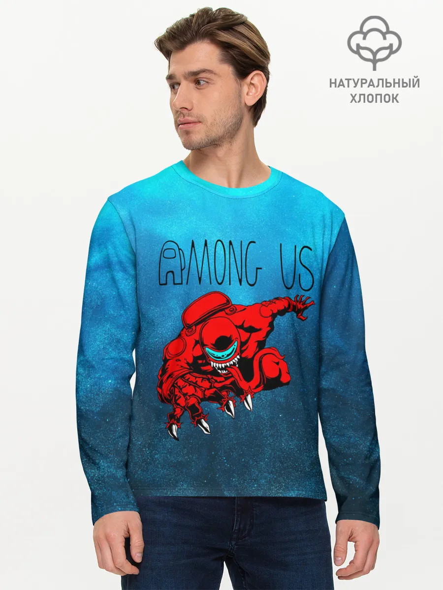 Мужской лонгслив базовый / Among Us | Imposter