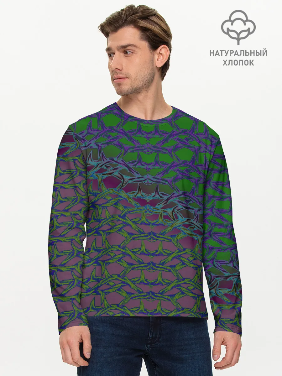 Мужской лонгслив базовый / Колючая проволока