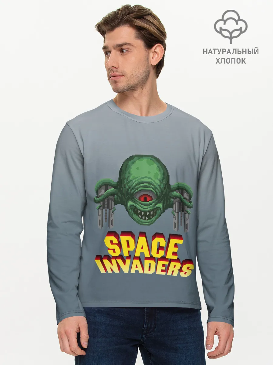 Мужской лонгслив базовый / Space Invaders | Old game