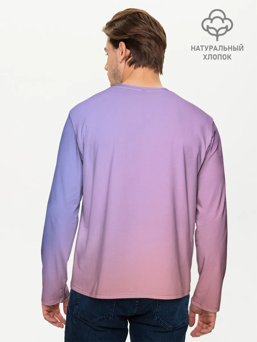 Мужской лонгслив базовый / Timothee Chalamet розовый градиент