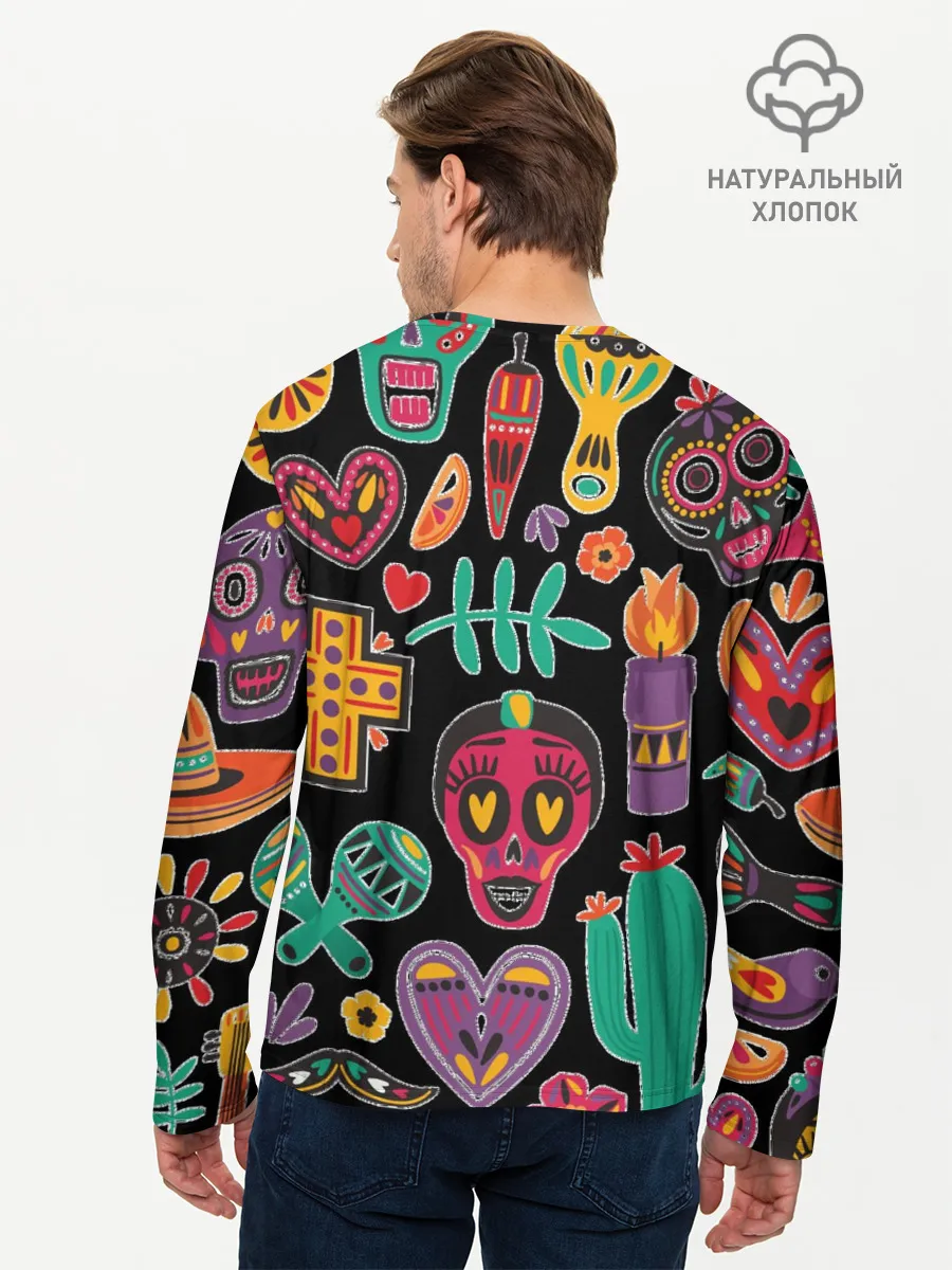 Мужской лонгслив базовый / Весёлый Хэллоуин