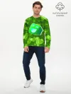 Мужской лонгслив базовый / Geometry Dash | Green Love