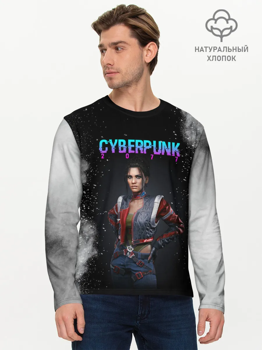 Мужской лонгслив базовый / Панам Палмер | КИБЕРПАНК 2077