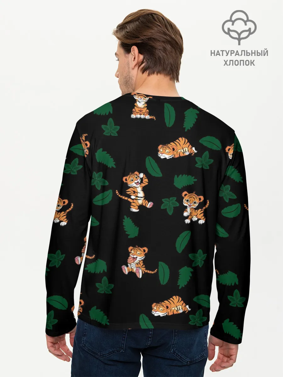 Мужской лонгслив базовый / Милый тигр
