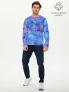 Мужской лонгслив базовый / Акварельные разводы и брызги красок
