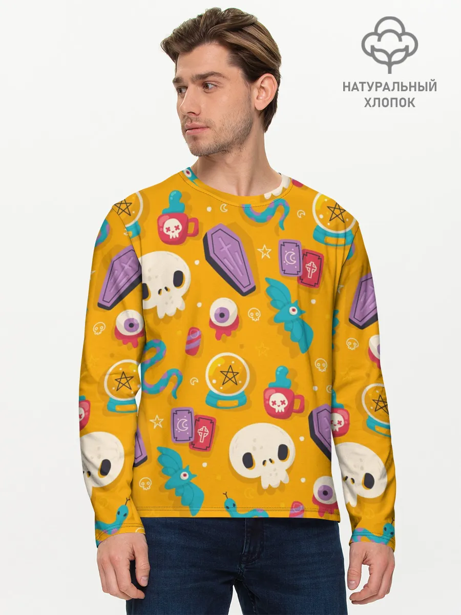 Мужской лонгслив базовый / Весенний Хэллоуин