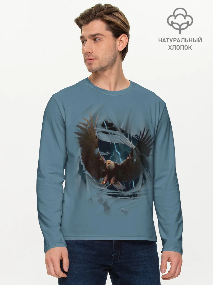 Мужской лонгслив базовый / ОРЕЛ СКВОЗЬ ТКАНЬ