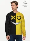 Мужской лонгслив базовый / Yellow and black smile