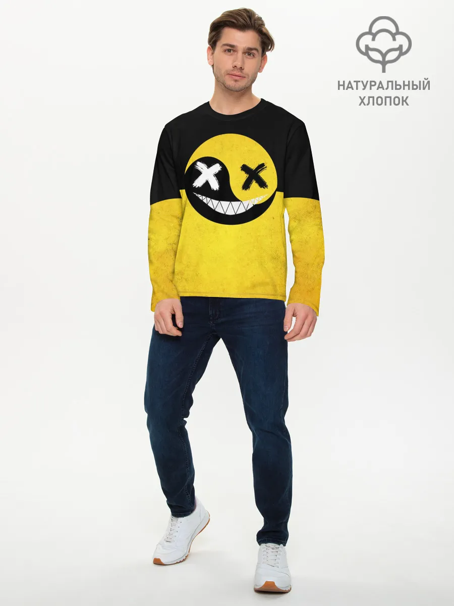 Мужской лонгслив базовый / Smile yin and yang