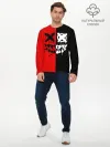 Мужской лонгслив базовый / Smail Black and red