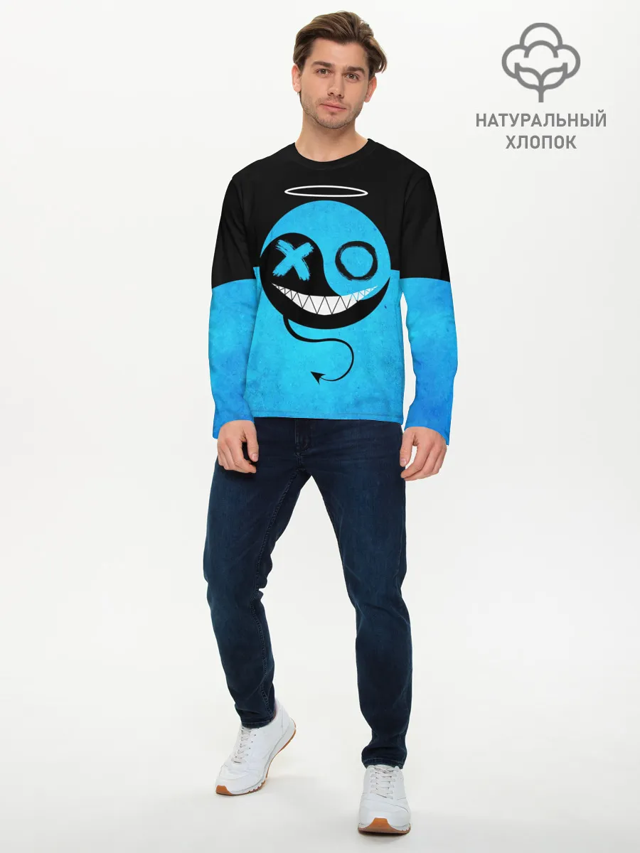 Мужской лонгслив базовый / Smail Blue