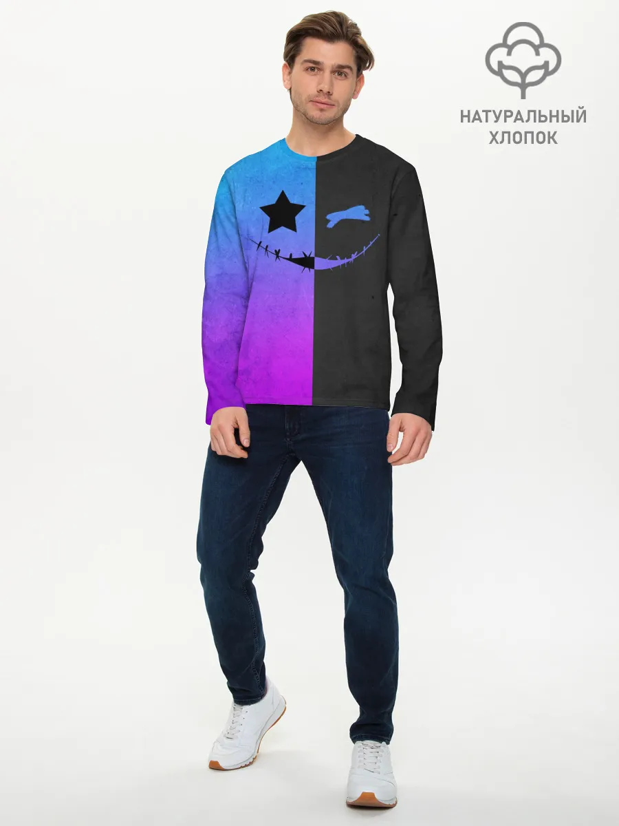 Мужской лонгслив базовый / Gradient emoji