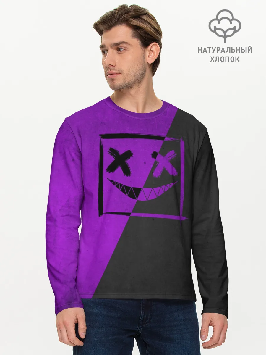 Мужской лонгслив базовый / Purple Smile