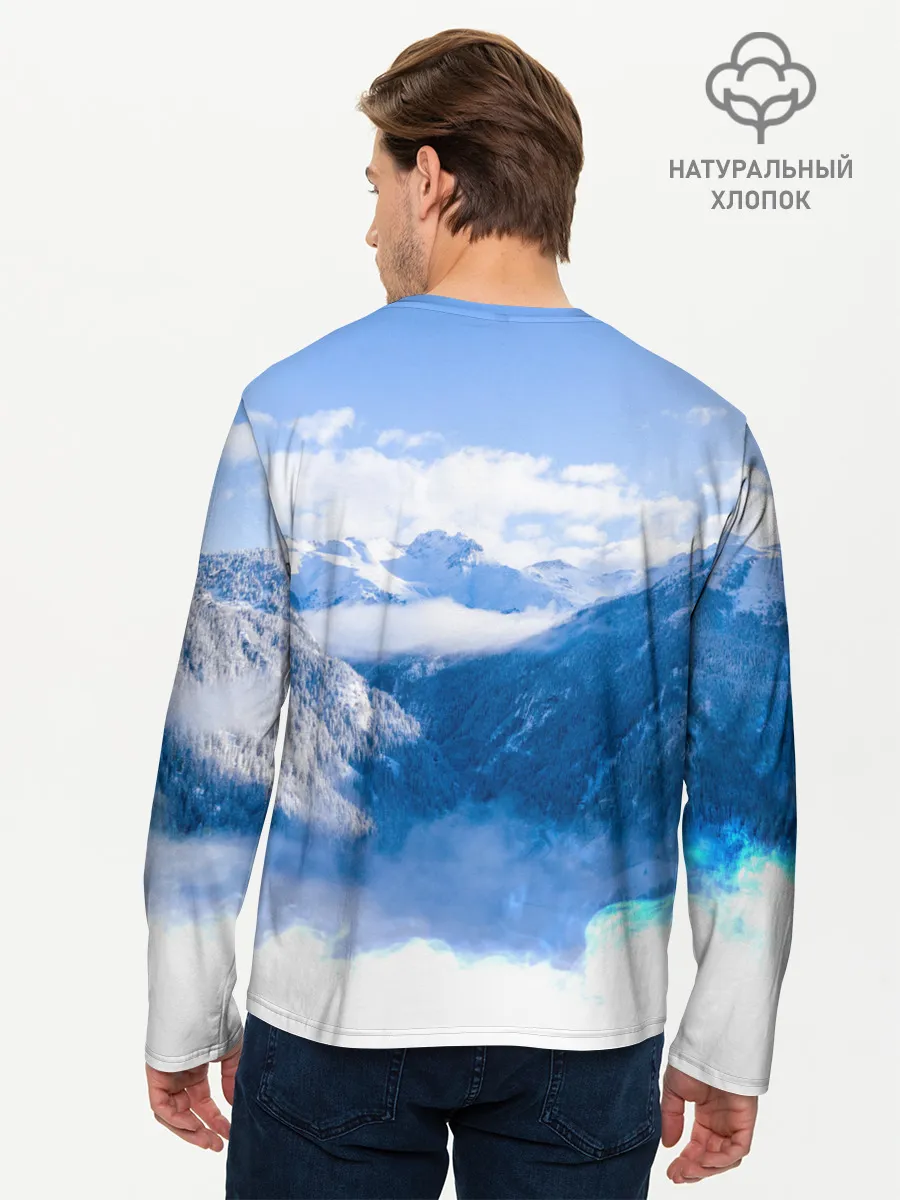 Мужской лонгслив базовый / Печать Велеса | Волчья лапа