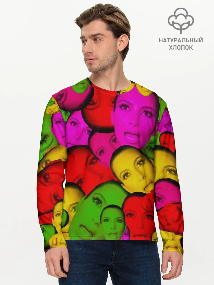 Мужской лонгслив базовый / Crazy Kim Kardashian