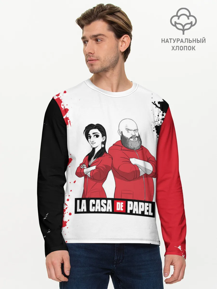 Мужской лонгслив базовый / Nairobi | Helsinki | La Casa de Papel