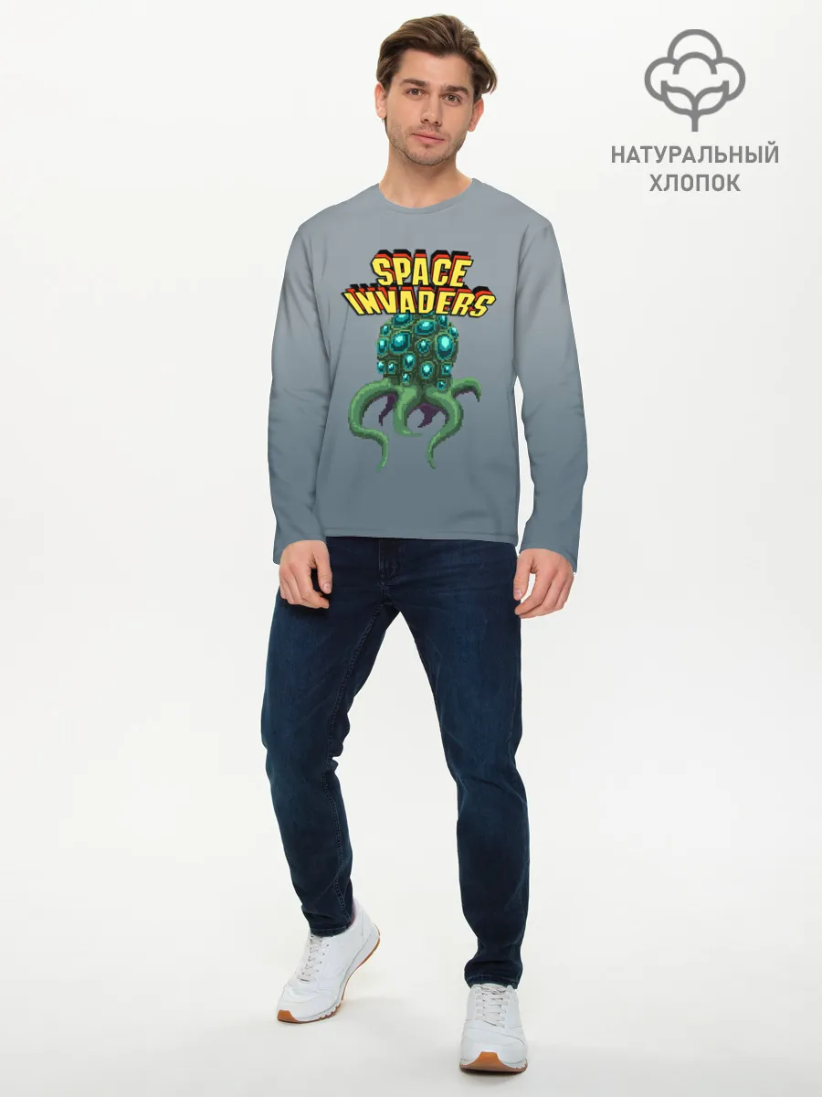 Мужской лонгслив базовый / Space Invaders | Old game