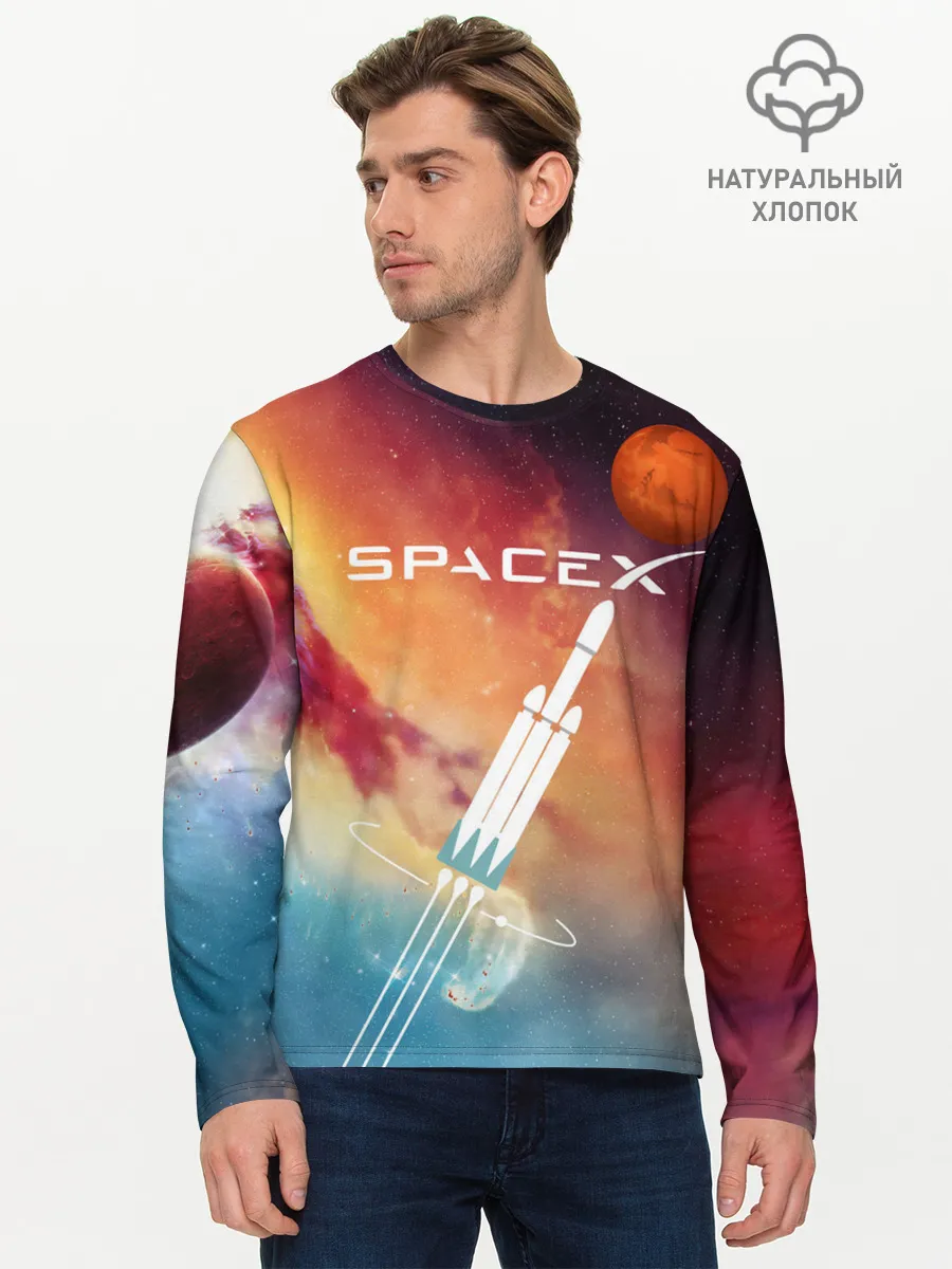 Мужской лонгслив базовый / Space X