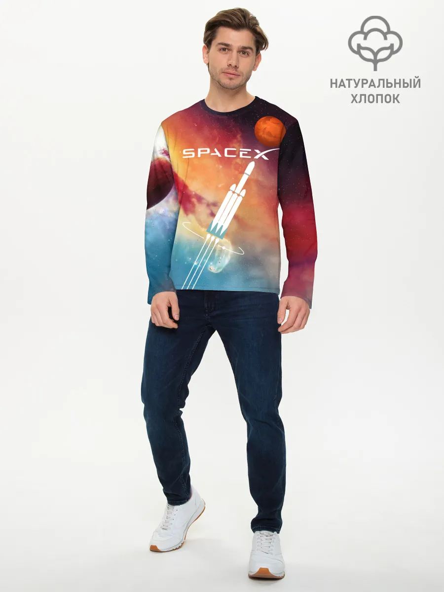 Мужской лонгслив базовый / Space X