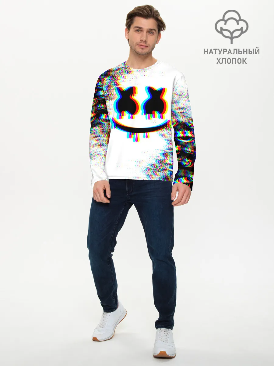 Мужской лонгслив базовый / MARSHMELLOW GLITCH