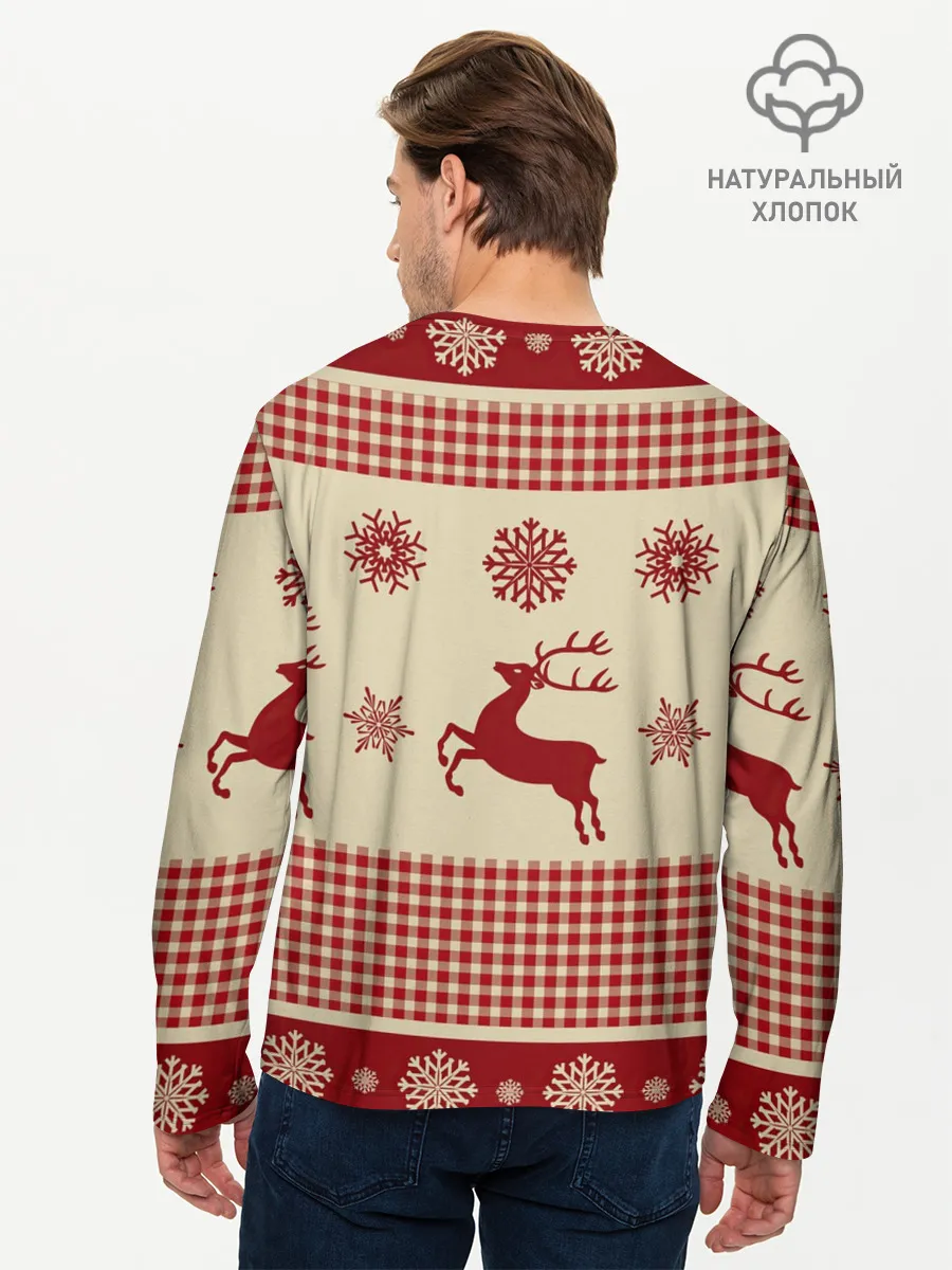 Мужской лонгслив базовый / Олени