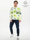 Мужской лонгслив базовый / Авокадо - фруктовый паттерн