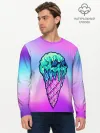 Мужской лонгслив базовый / Мороженое | Ice Scream | Череп