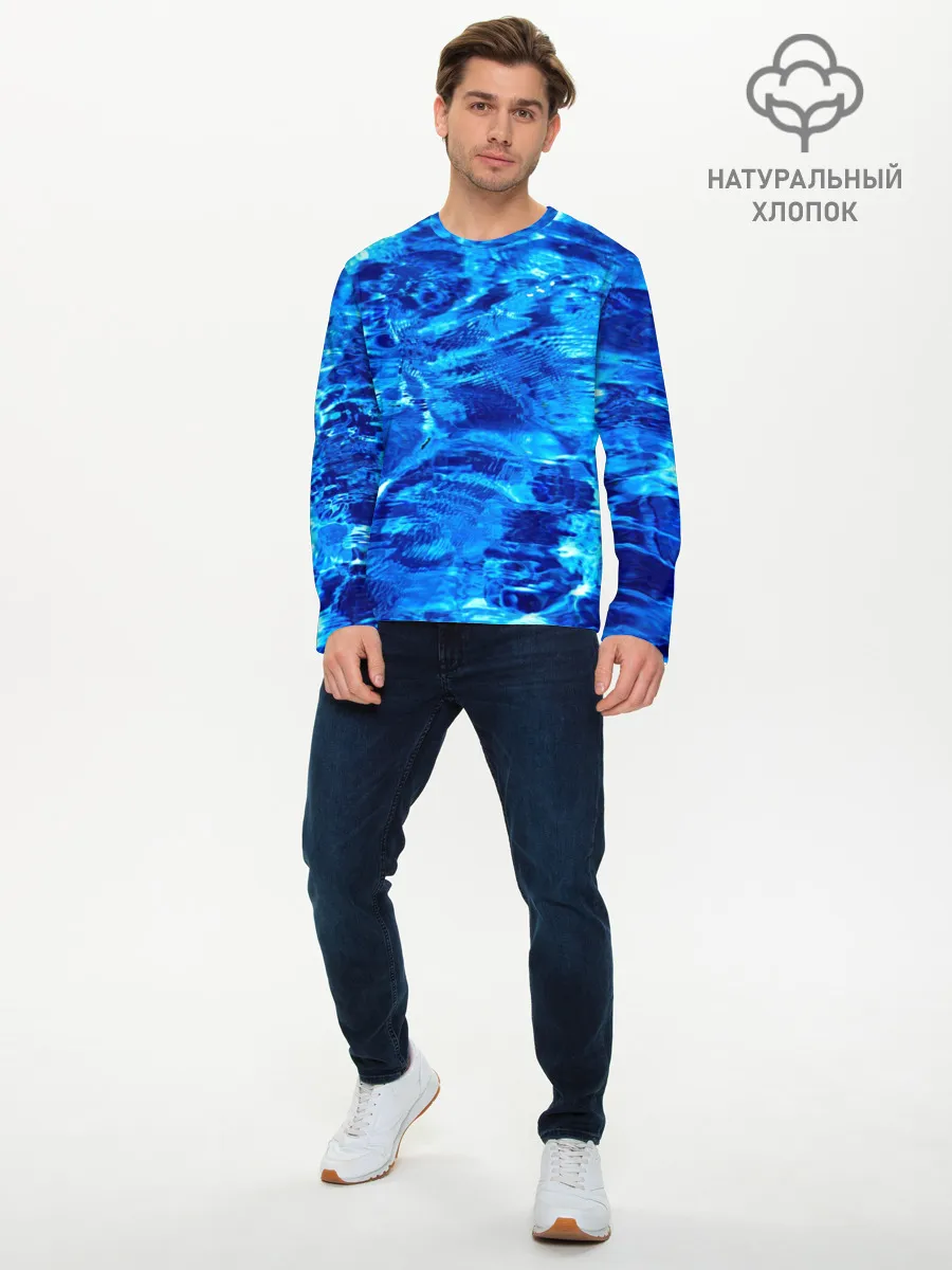 Мужской лонгслив базовый / Голубая Вода