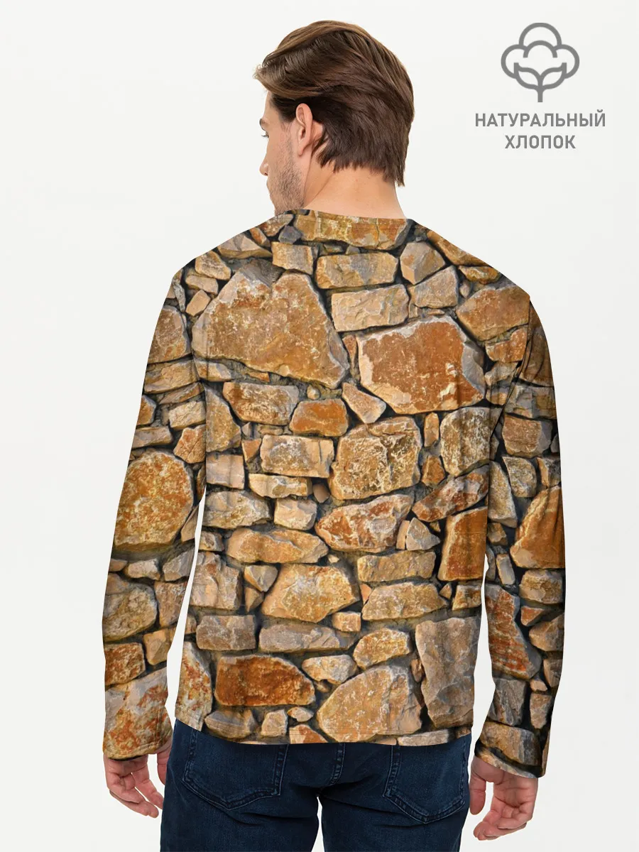 Мужской лонгслив базовый / Каменная стена