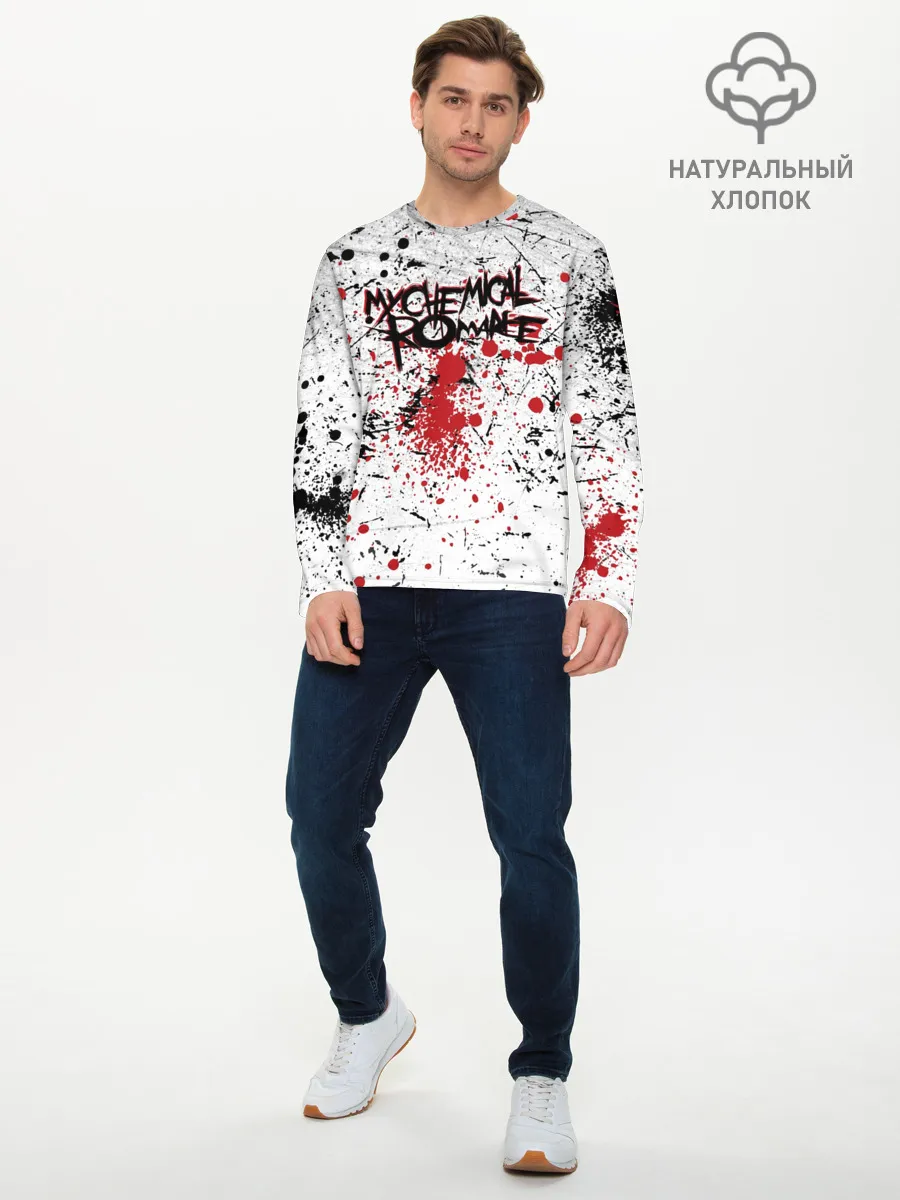 Мужской лонгслив базовый / Кемикал Романс Рок Группа Лого
