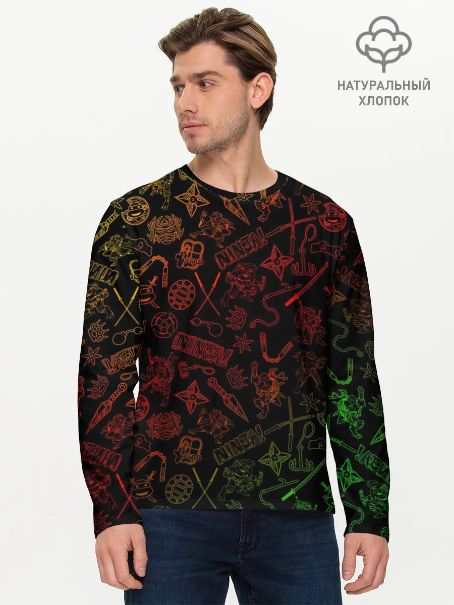 Мужской лонгслив базовый / Ниндзя Черепашки | Иконки