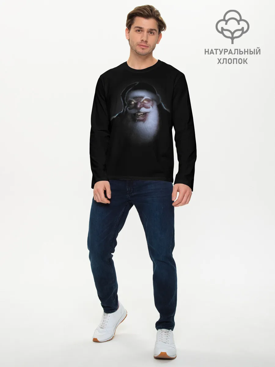 Мужской лонгслив базовый / Свирепый кровожадный Санта