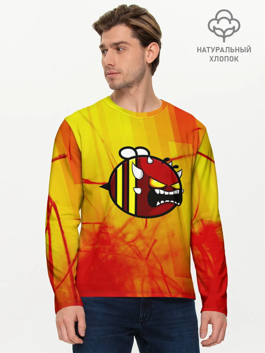 Мужской лонгслив базовый / Geometry Dash | Red Demon