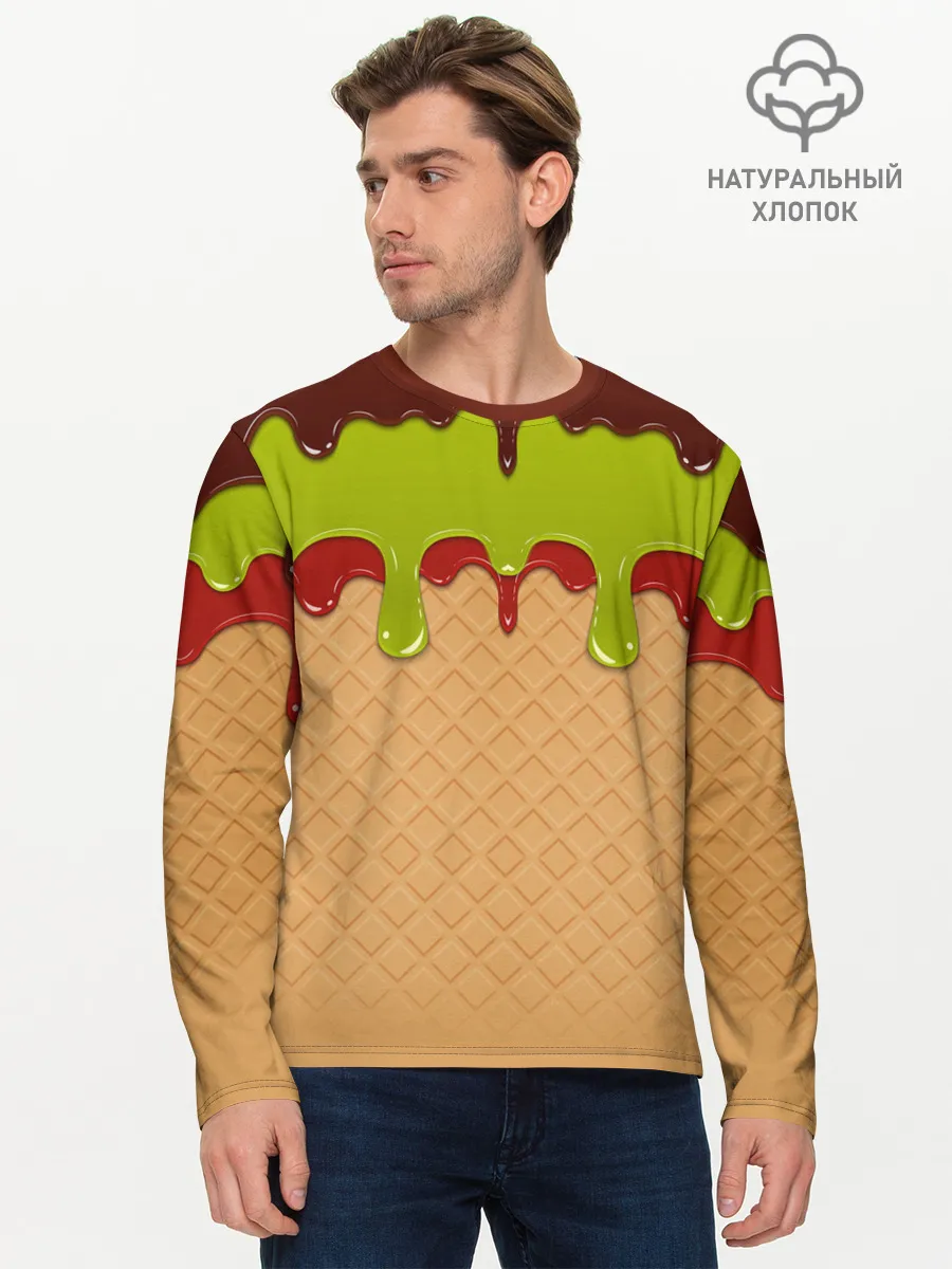 Мужской лонгслив базовый / Мороженое | Ice Scream