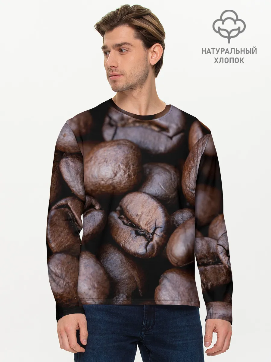 Мужской лонгслив базовый / Кофейные зёрна