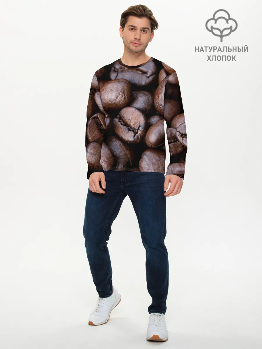 Мужской лонгслив базовый / Кофейные зёрна