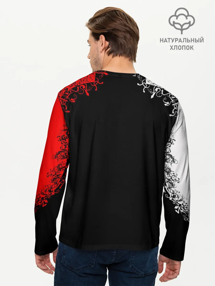 Мужской лонгслив базовый / Red White Skull - Череп