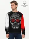 Мужской лонгслив базовый / Red White Skull - Череп