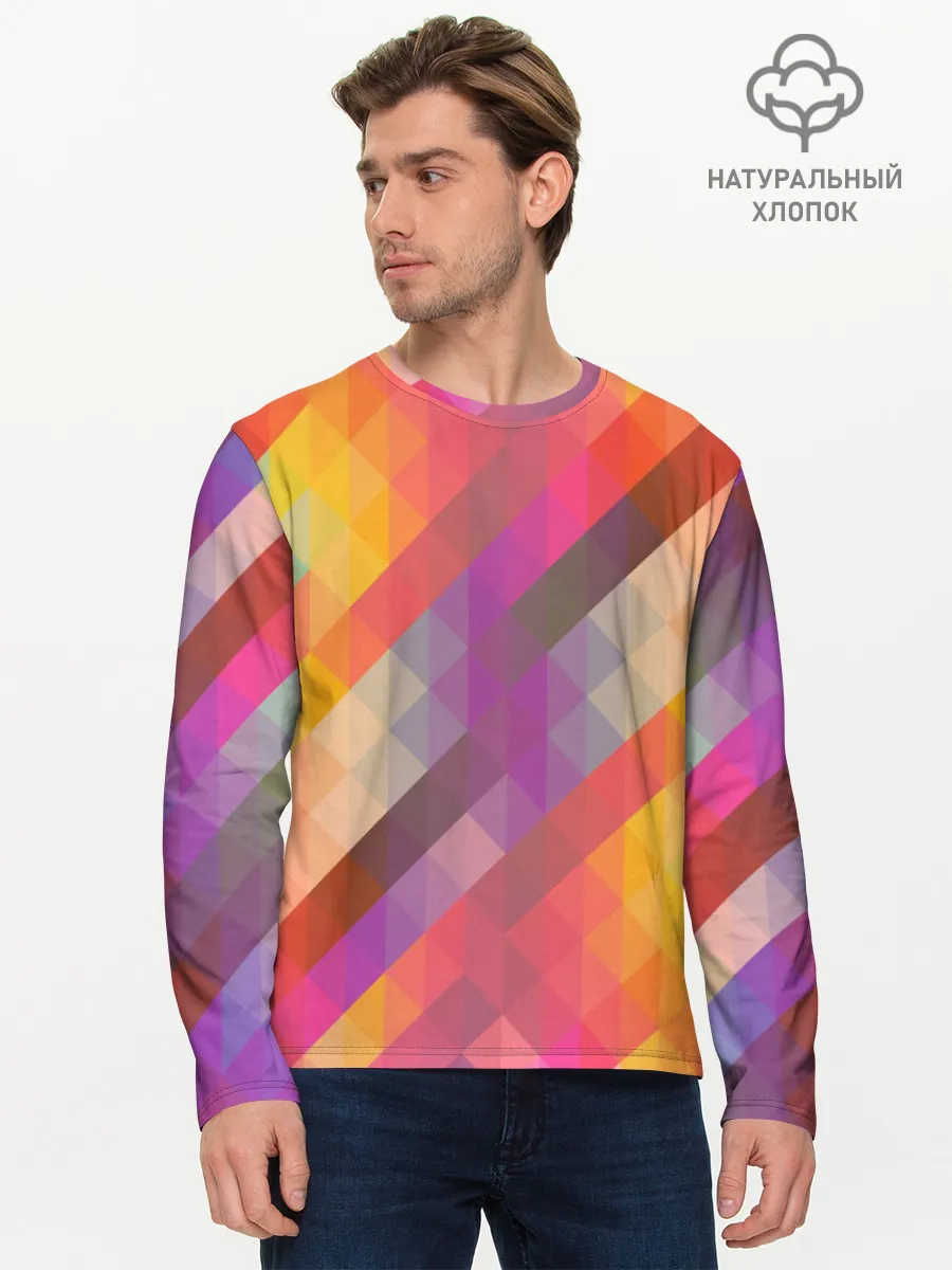 Мужской лонгслив базовый / vivid gradient